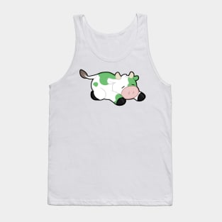 Sleepy Cow - Green Tank Top